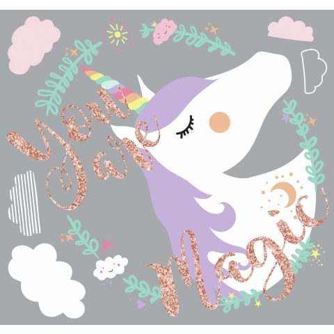 Unicorn Muursticker - "You are Magic"