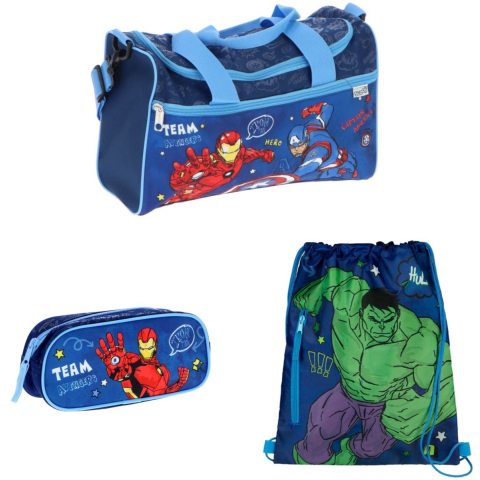 Avengers tassenset; sporttas, etui en gymtas