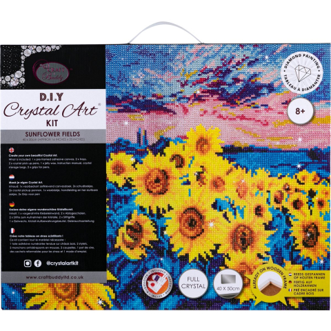 Crystal Art Kit 40x50cm Sunflower Fields Full