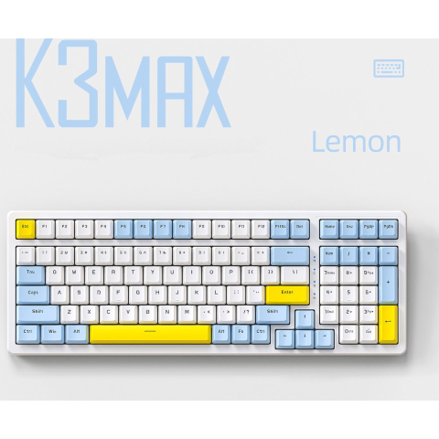 Fuegobird K3MAX Mechanisch Gaming Toetsenbord - 100keys - Gasket Mod - Rode Switch - QWERTY - Mechanical RGB Backlight Keyboard - Lemon