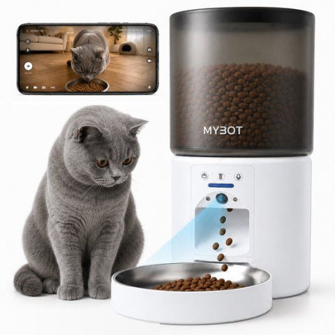 MYBOT P4 - Automatische Voerbak - App-bediening en Camera - Wit