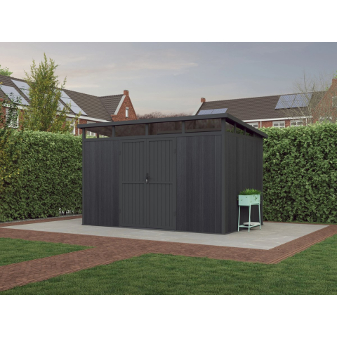 Blokhut Composiet Westwood Terra Donkergrijs 345 x 215 cm