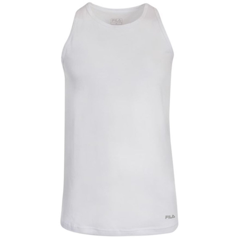 FILA Round Neck Tank Top Wit katoen Large Heren
