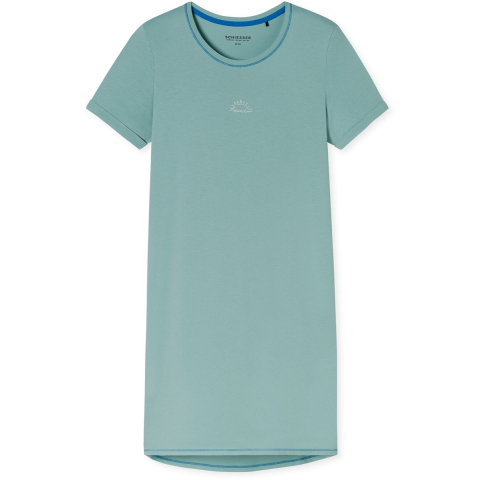 Schiesser Short Sleeve Sleepshirt Lichtgroen katoen 38 Dames