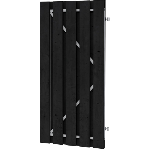 Poortdeur Zwart Geschaafd Stalen Frame 100 x 180 cm