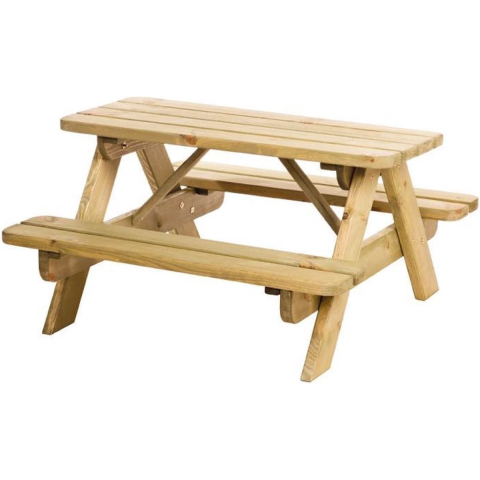 Vuren Picknicktafel Junior Bjorn Groen Geimpregneerd - Bladmaat 90 x 38,5 cm
