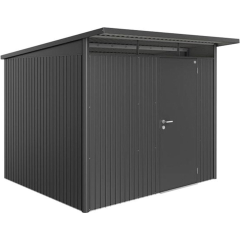Biohort berging avantgarde met enkele deur donkergrijs, 260 x 260 x 218 cm, A6