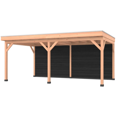 Douglas overkapping, 600 x 350, met zwarte achterwand, Westwood Comfort Plus