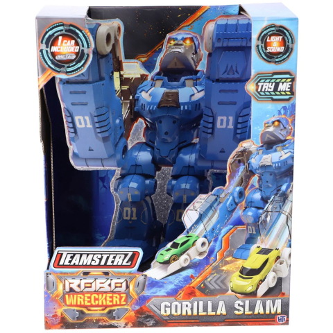 Robot Gorilla Auto Lanceerder Licht En Geluid En 1 Auto