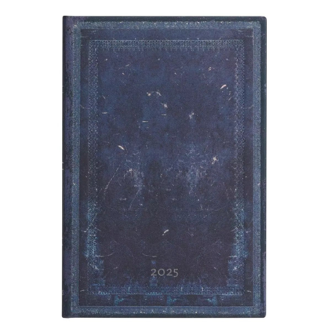 Inkblot (Old Leather Collection) Midi 12-month Horizontal Hardback Dayplanner 2025 (Elastic Band Closure)