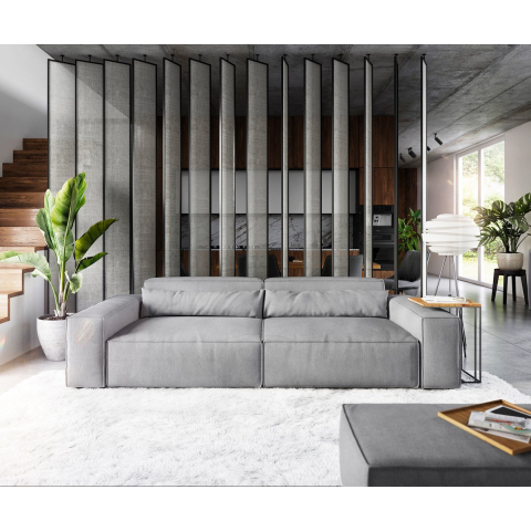 DELIFE Big-sofa Sirpio XL 270x130 cm microvezel grijs met kruk