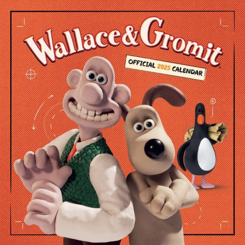Wallace and Gromit Month to View Square Calendar Official Product 2025