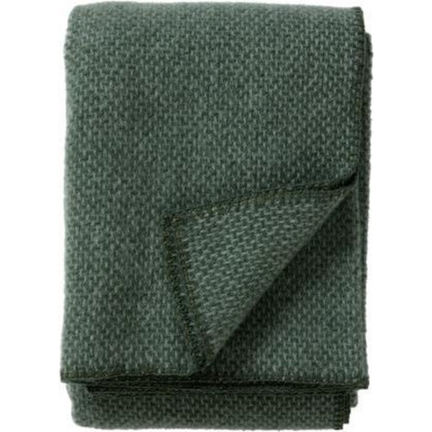 Klippan Yllefabrik Domino wollen plaid groen