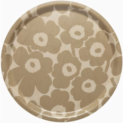 Marimekko Mini Unikko dienblad Lichtbruin-beige