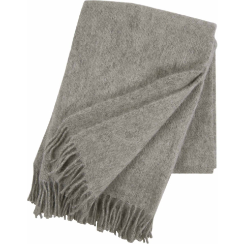Klippan Yllefabrik Gotland wollen plaid 130x200 cm Natuurgrijs
