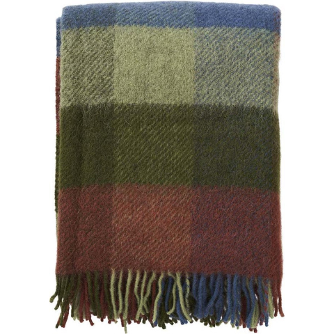 Klippan Yllefabrik Gotland wollen plaid 130x200 cm Multi-groen