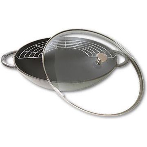 STAUB Wok met glazen deksel Ø37 cm 5,7 L Grijs