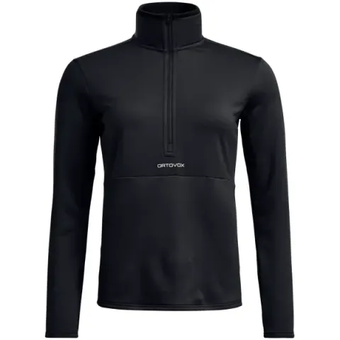 Ski Mid Layer Ortovox Fleece Light Zip Neck W (XL - Black Raven)