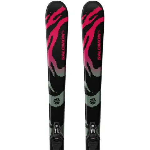 Kinderski's Salomon Qst S + C5 GW (110cm - Zwart)
