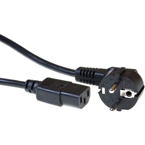 ACT Netsnoer CEE 7/7 male (haaks) - C13 zwart 2 m AK5015
