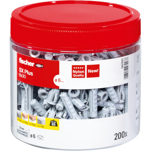 Fischer 567921 SX Plus Spreidplug 30 mm 6 mm 200 stuk(s)