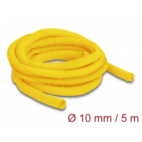 Delock 20872 Kabelslang Polyester Geel (Ø x l) 10 mm x 5 m 1 stuk(s)