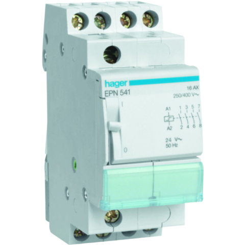 Hager EPN541 Stroomstootschakelaar DIN-rail 4x NO 24 V/AC, 12 V/DC 16 A 1 stuk(s)