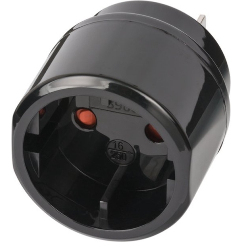 Brennenstuhl reisstekker/reisadapter (reisstekkeradapter voor: USA, Japan stopcontact en Euro/contourstekker) zwart