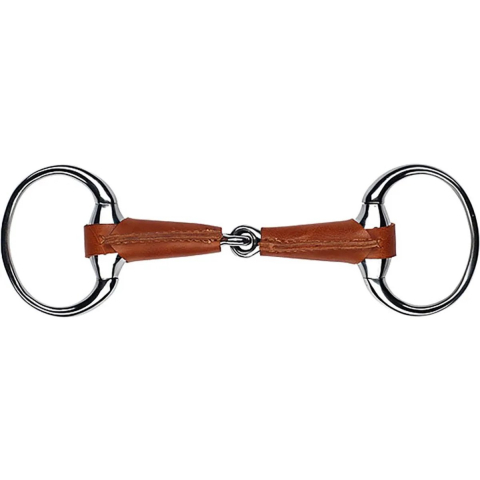 Met leder overtrokken olijf bitringen voor paarden Feeling