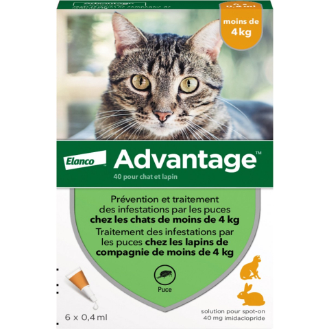 Anti-vlooien Elanco Advantage (0-4 kg)C