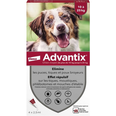 Ongediertebestrijding voor honden Elanco Advantix 2,5 ml