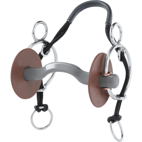 Combinat teugels voor paard met tongopening, hard Beris Konnex