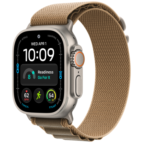 Apple Watch Ultra 4 GPs + Cellular 49mm Natural Titanium Case - Desert Alpine Loop S Smartwatch