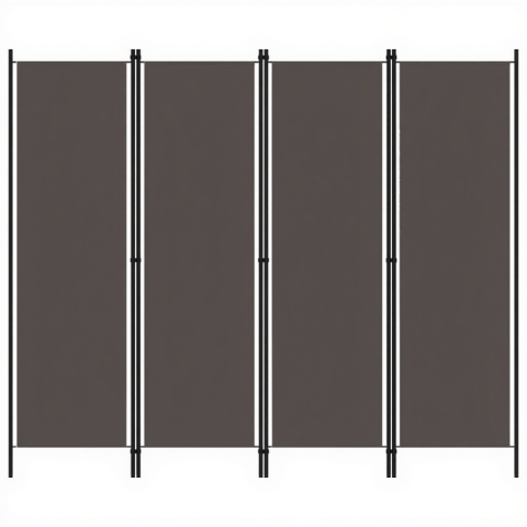 Vida Kamerscherm - 4 Panelen, Antraciet, 200 x 180 cm