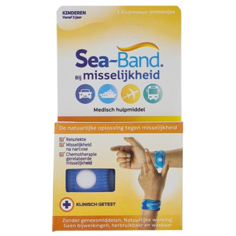 3x Sea Band Polsband Bij Misselijkheid Kinderen Blauw 1 paar