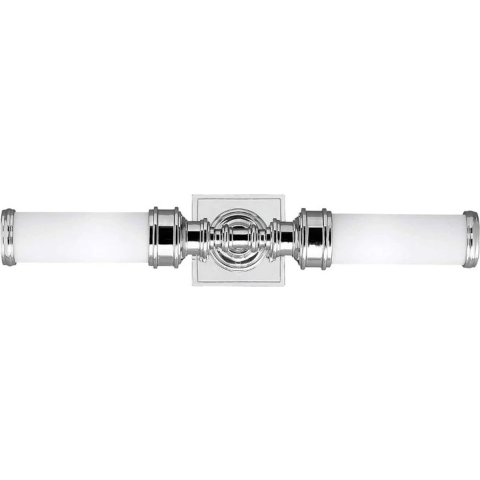 Payne Ornate wandlamp chroom, hoogte 56 cm, IP44 - Elstead - Badkamer - Glas - Meerdere lampen