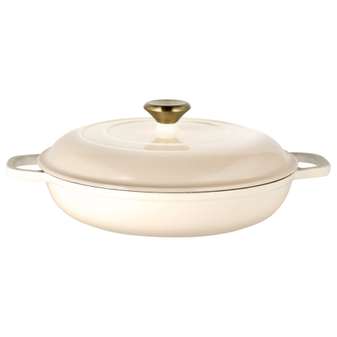 SILVERCREST Geëmailleerde gietijzeren hapjespan, Ø30 cm (Beige)