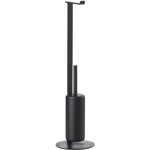 Zone Denmark Rim toiletpapierhouder met borstel Black
