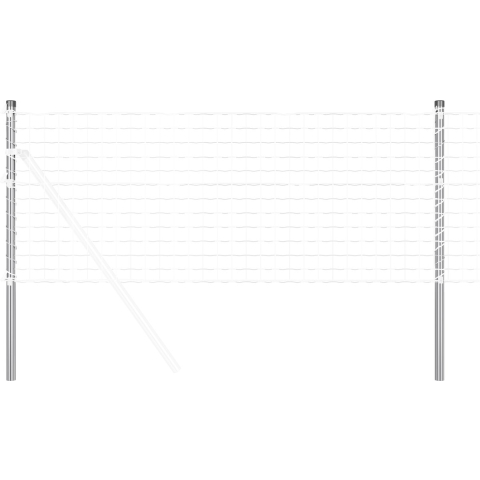 VidaXL Hekpaal 12 st zilver 100 cm poedergecoat staal