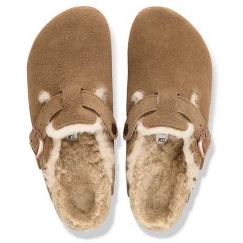 Klompen Birkenstock Boston Shearling Suede Leather