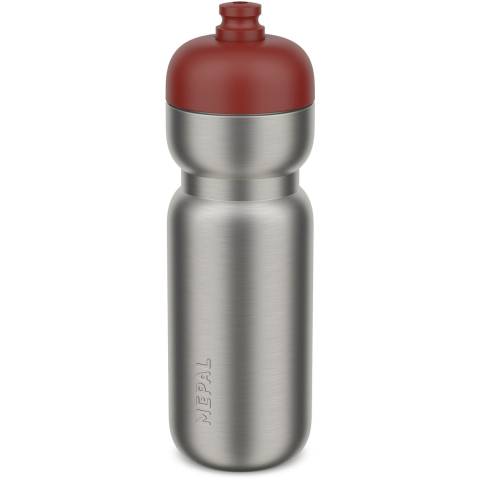 Mepal rvs bidon pull sport - 800 ml - pak. open en drink - lichtgewicht rvs - vaatwasmachinebestendig - drinkflessen - mountain red
