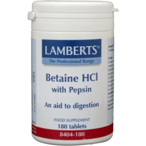 Lamberts Betaine HCL with Pepsin - 180 Tabletten - Voedingssupplement
