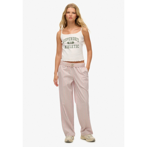 Elastische gestreepte biologische katoen broek voor dames Superdry