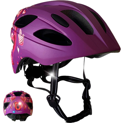 Crazy Safety Cool Heart, fietshelm, junior, paars