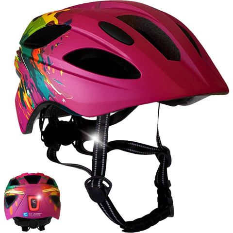 Crazy Safety Cool Splash, fietshelm, junior, roze