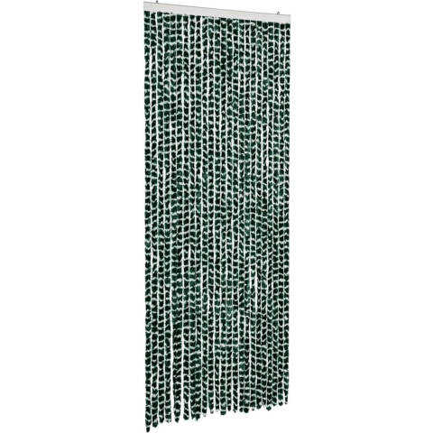 VidaXL Vliegengordijn 100x230 cm chenille groen en wit
