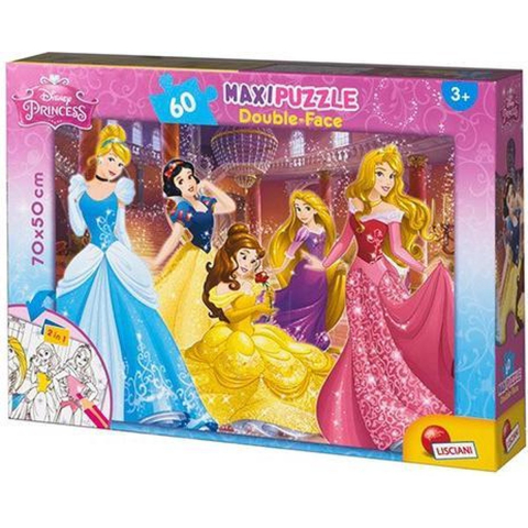 Lisciani - disney princess - double face - puzzel maxifloor - 60 stukjes