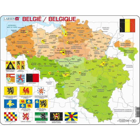 Larsen legpuzzel kaart belgie, 48st.
