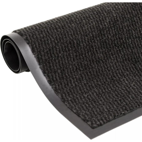 VidaXL Droogloopmat rechthoekig getuft 80x120 cm zwart