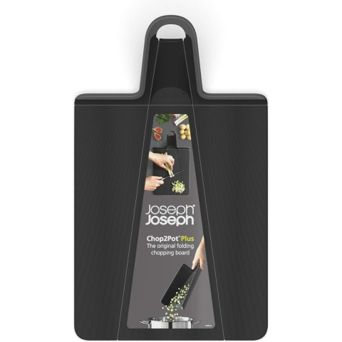Joseph Joseph chop2pot plus snijplank - opvouwbaar - zwart - medium - antislip & vaatwasserbestendig
